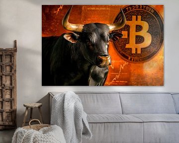 Bär und Bitcoin-Markttrend – Finanzsymbolik von Poster Art Shop