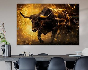 Bulle im Gold – Finanzsymbolik von Poster Art Shop
