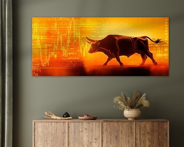 Stier in de lift - dynamiek van de financiële markten van Poster Art Shop