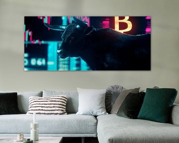 Stier in de digitale beursomgeving van Poster Art Shop