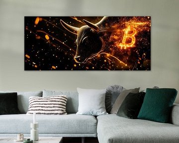Bulle mit Bitcoin-Symbol – Digitales Kunstwerk von Poster Art Shop