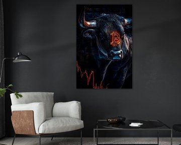 Bulle mit Bitcoin-Symbol – Finanzmarkt von Poster Art Shop