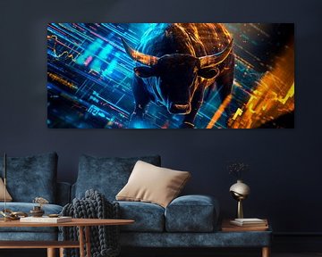 Stier met financiële grafiek - Digitaal Illustratief van Poster Art Shop