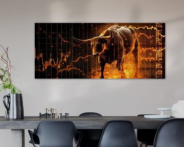 Bull with financial chart - Dynamic by Poster Art Shop