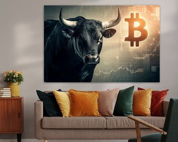 Bulle und Bitcoin Grafik – Finanzmarkt von Poster Art Shop