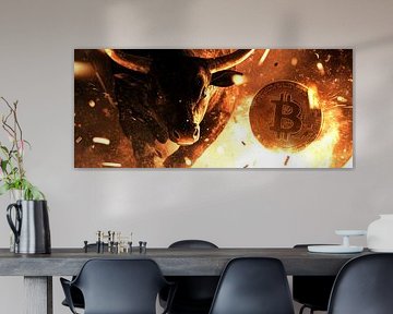 Bulle und Bitcoin – Aufbruchstimmung von Poster Art Shop