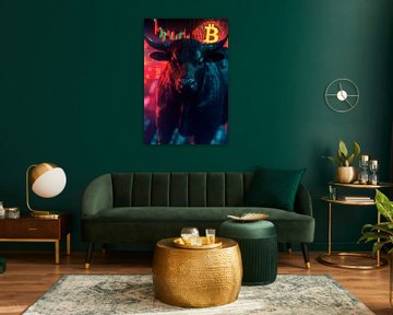 Stier en Bitcoin - financiële symboliek van Poster Art Shop