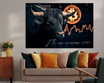 Stier voor Bitcoin-grafiek van Poster Art Shop