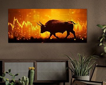 Stier voor financiële grafiek - Symbolisch van Poster Art Shop