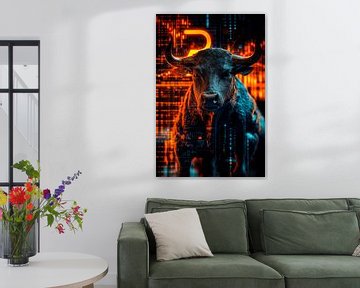 Bulle vor digitalem Hintergrund von Poster Art Shop