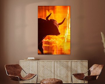 Stier-symboliek met prijsgrafiek van Poster Art Shop