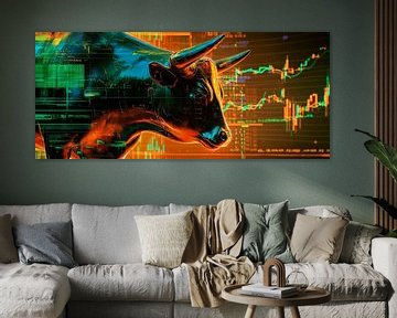 Bull-markt visualisatie - Futuristisch van Poster Art Shop