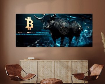 Bull-markt voor Bitcoin - financiële symboliek van Poster Art Shop