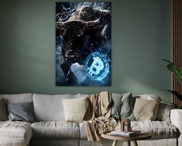 Stiermarkt met Bitcoin-symbool van Poster Art Shop
