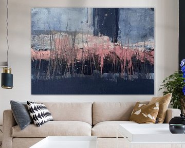 Roze blauw abstract van Ela Szczepaniak