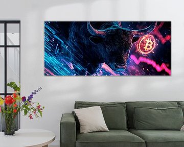 Bullenmarkt und Bitcoin-Visualisierung von Poster Art Shop