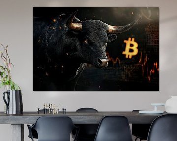 Bull market and cryptocurrency - symbolic by Poster Art Shop