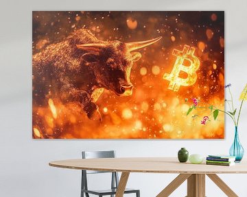 Bullmarkt en cryptocurrency - Dynamisch van Poster Art Shop