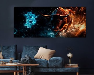 Bullish Bitcoin motief - Digitale kunst van Poster Art Shop