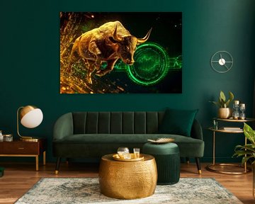 Digital bull with graphic elements by Poster Art Shop