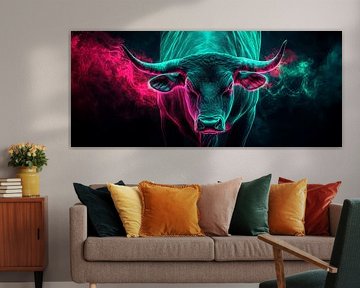 Futuristischer Stier mit Lichtspiel von Poster Art Shop
