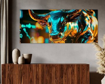 Glimmende stierenkop - Financiën van Poster Art Shop