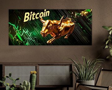 Gouden bullmarkt voor Bitcoin van Poster Art Shop