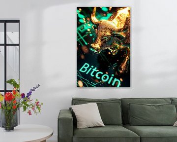Gouden bullmarkt voor Bitcoin van Poster Art Shop