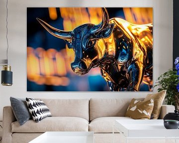 Gouden Stier - symbool van de aandelenmarkt van Poster Art Shop