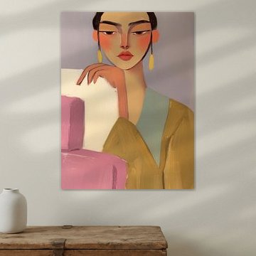 Modernes und abstraktes Porträt von Carla Van Iersel