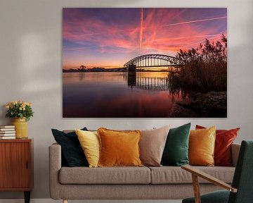 Zwolle IJssel-Brücke bei Sonnenaufgang