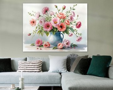 Still life with pink flowers by The Photo Artist