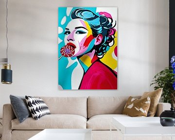 Mevrouw Lollipop van Gallery of Wonders | Exclusive Wandbilder