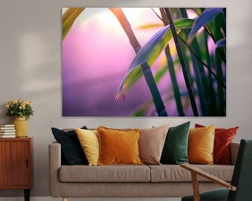 Bamboo leaf in the morning light - Gentle by Poster Art Shop