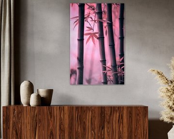 Bamboo forest in soft colours by Poster Art Shop