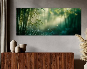 Bamboo forest in the morning mist by Poster Art Shop