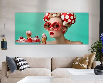 IJsvrouw met retro accessoires van Poster Art Shop