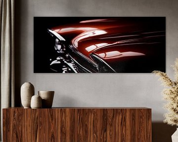 Glänzender Oldtimer-Haube im Fokus von Poster Art Shop