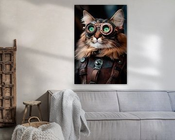 Cat in steampunk look by Poster Art Shop
