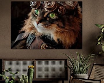Kattenoog in steampunkstijl van Poster Art Shop