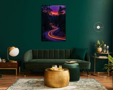 Winding road at dusk by Poster Art Shop