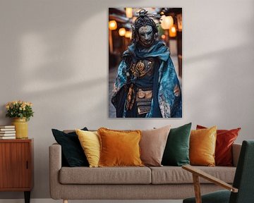 Guerrier masqué en robe traditionnelle sur Poster Art Shop