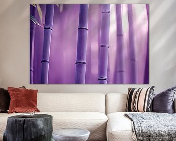 Purple bamboo stems in soft tones by Poster Art Shop