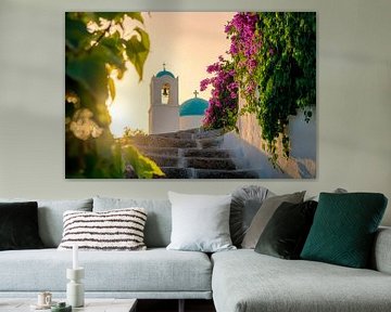 Mediterranean staircase with flowers by Poster Art Shop