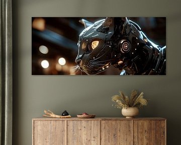 Robot in de vorm van een kattenkop - Futuristisch van Poster Art Shop