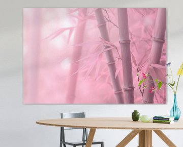 Pink bamboo bushes in the mist by Poster Art Shop