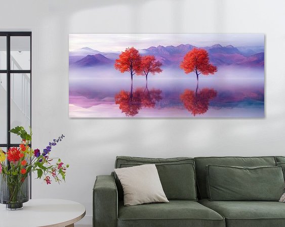 Voorbeeld van het werk in een kamer