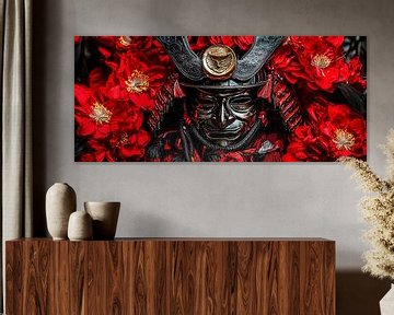 Samoeraimasker voor rode bloemen van Poster Art Shop
