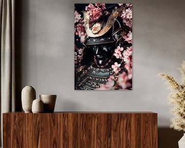 Samurai in the cherry blossom grove by Poster Art Shop