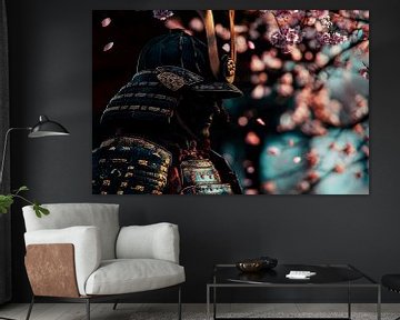 Samoerai in de kersenbloesemregen van Poster Art Shop
